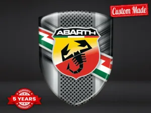 Fiat Abarth Badge Résine Look Exclusif Décalcos Voitures Luxe
